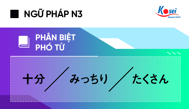 Phân biệt phó từ 十分、みっちり、たくさん